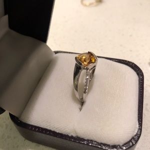 Citrine and diamond ring